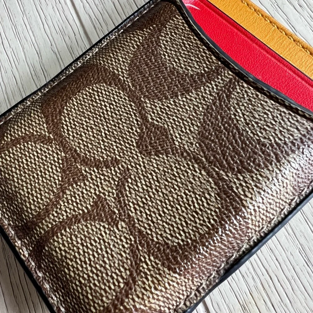 Coach Multicolor Card Holder with Metal Clip (unisex)